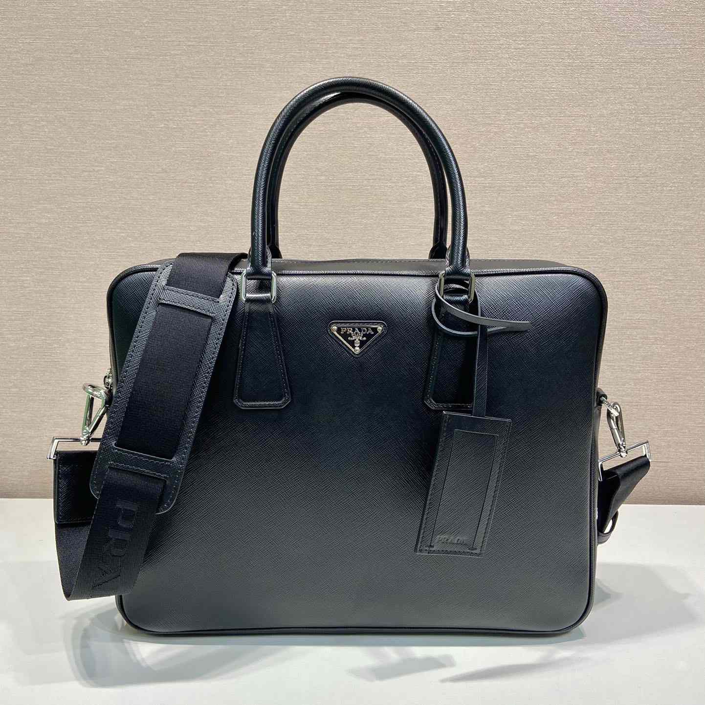 Prada Saffiano Leather Work Bag - DesignerGu