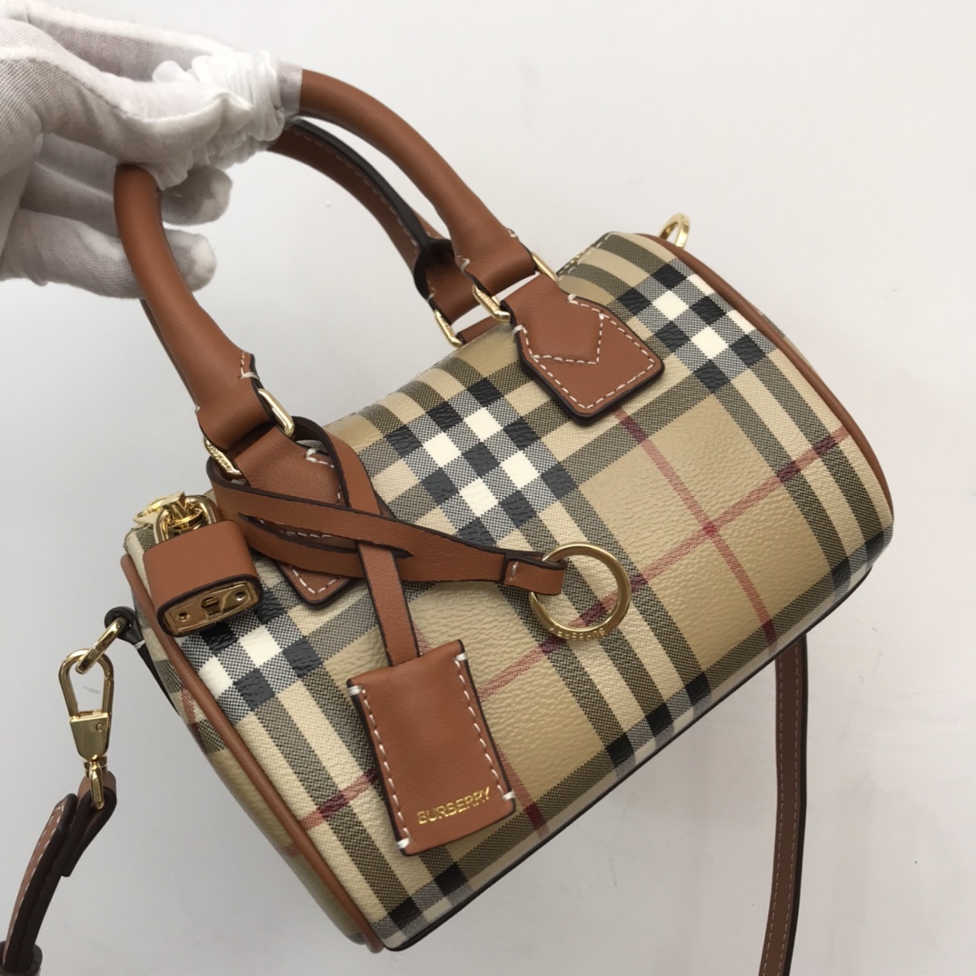 Burberry Check Mini Bowling Bag - DesignerGu