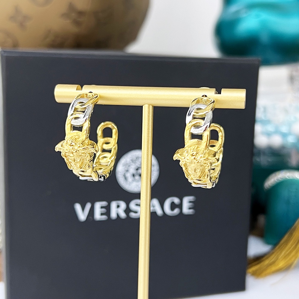 Versace Medusa Multicolor Hoop Earrings - DesignerGu