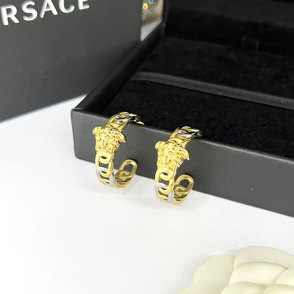 Versace Medusa Multicolor Hoop Earrings - DesignerGu