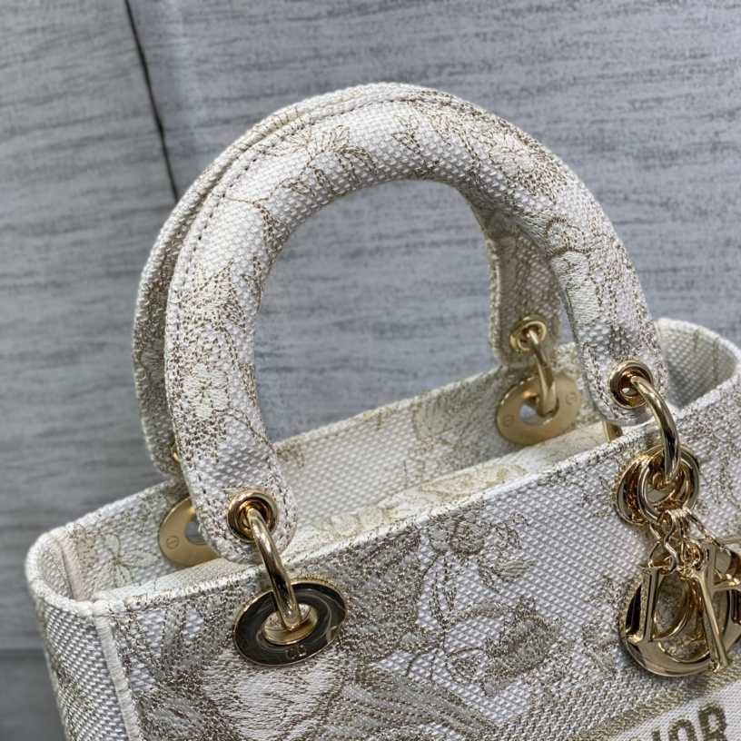 Dior Medium Embroidered Lady D-lite Bag - DesignerGu