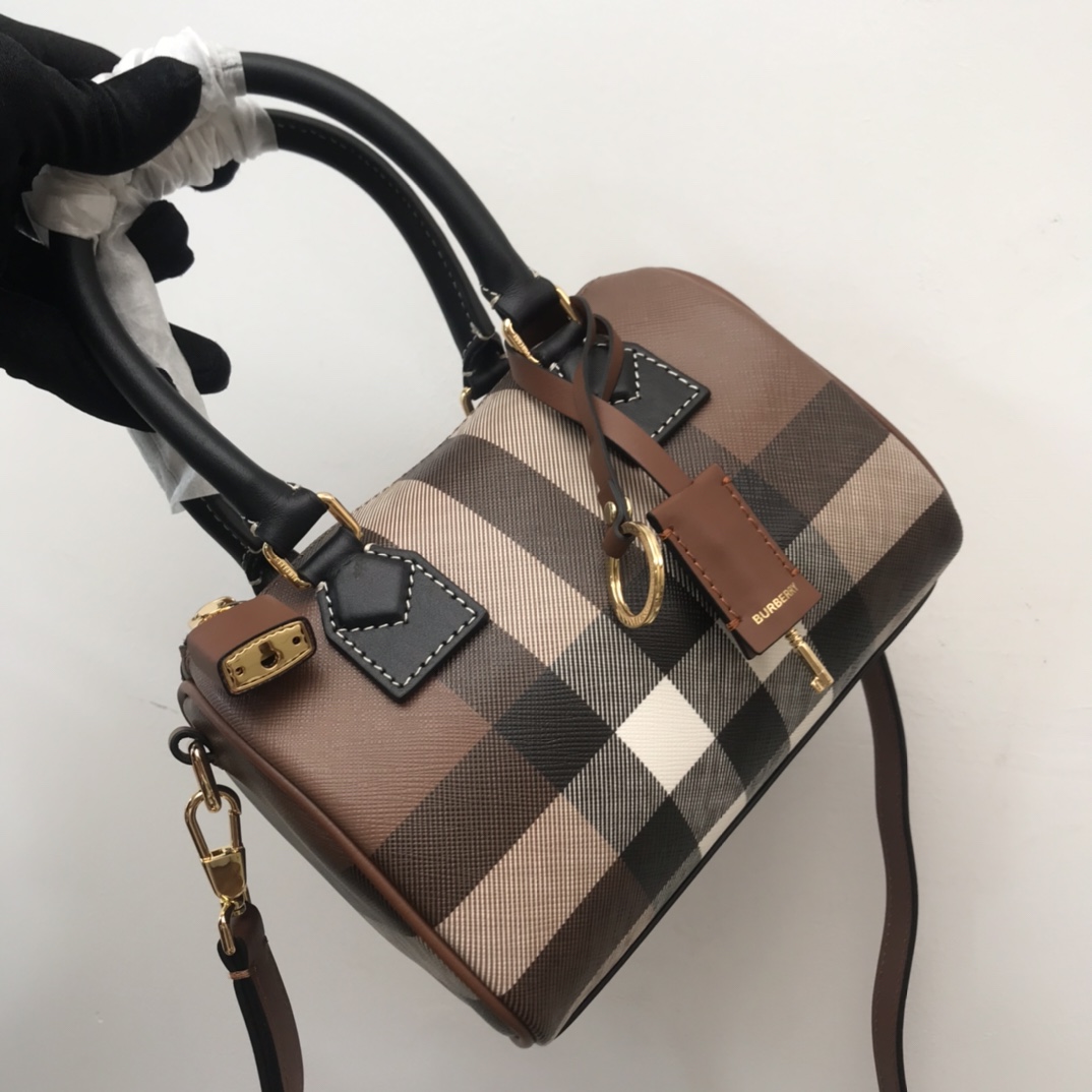 Burberry Check Mini Bowling Bag - DesignerGu