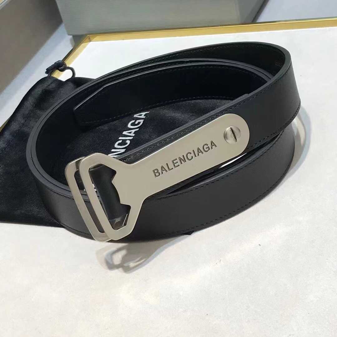 Balenciaga Bottle Opener D Ring Belt In Black - DesignerGu