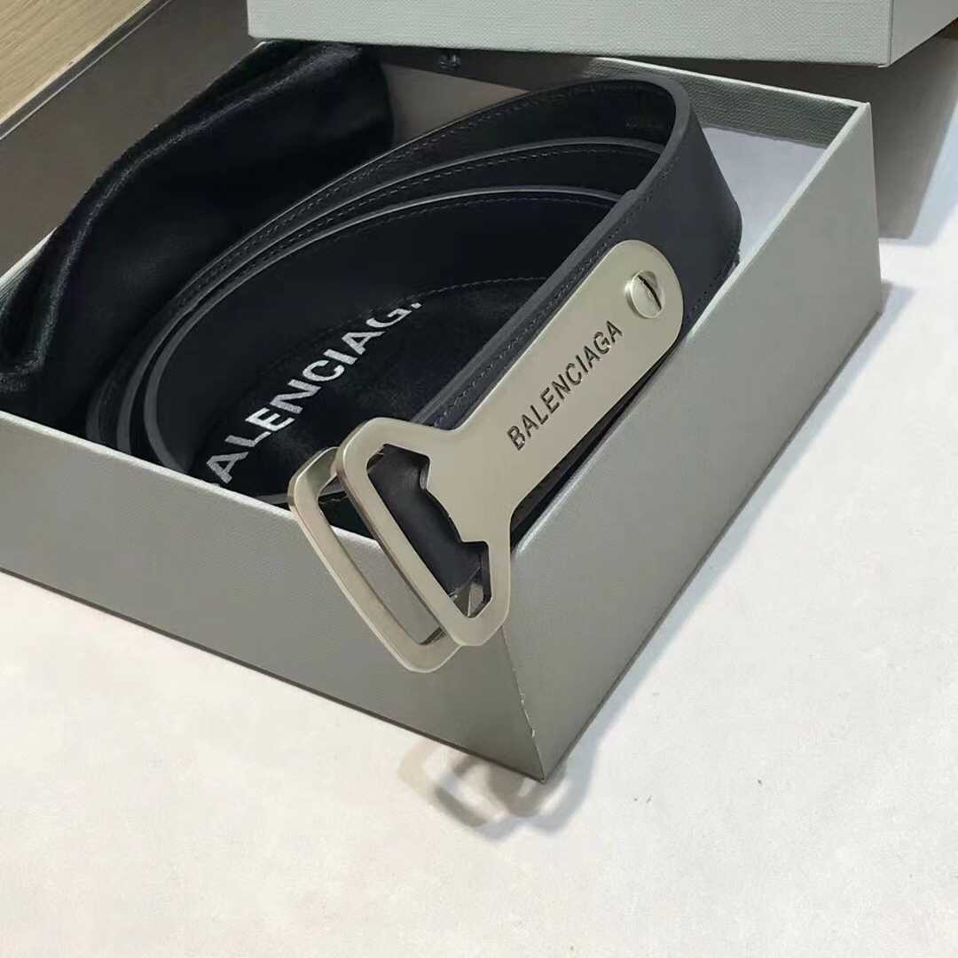 Balenciaga Bottle Opener D Ring Belt In Black - DesignerGu