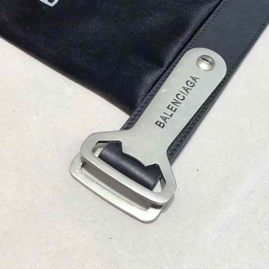 Balenciaga Bottle Opener D Ring Belt In Black - DesignerGu