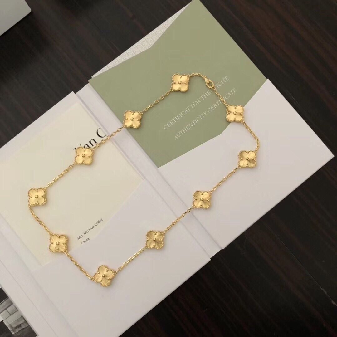 Van Cleef & Arpels Gold Alhambra Necklace - DesignerGu