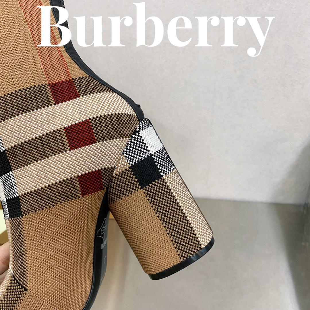 Burberry Knitted Check Sock Boots - DesignerGu