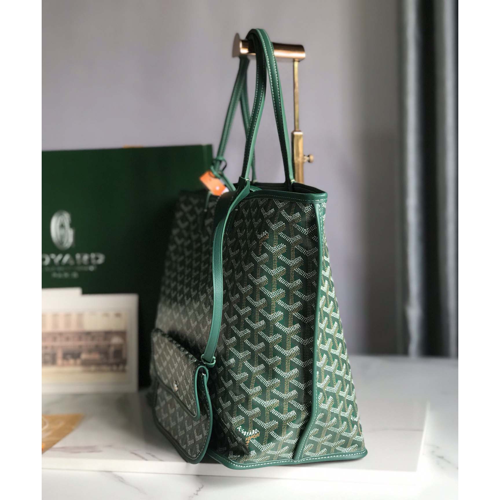 Goyard Saint Louis Tote Pm Green  (34-28-15cm) - DesignerGu