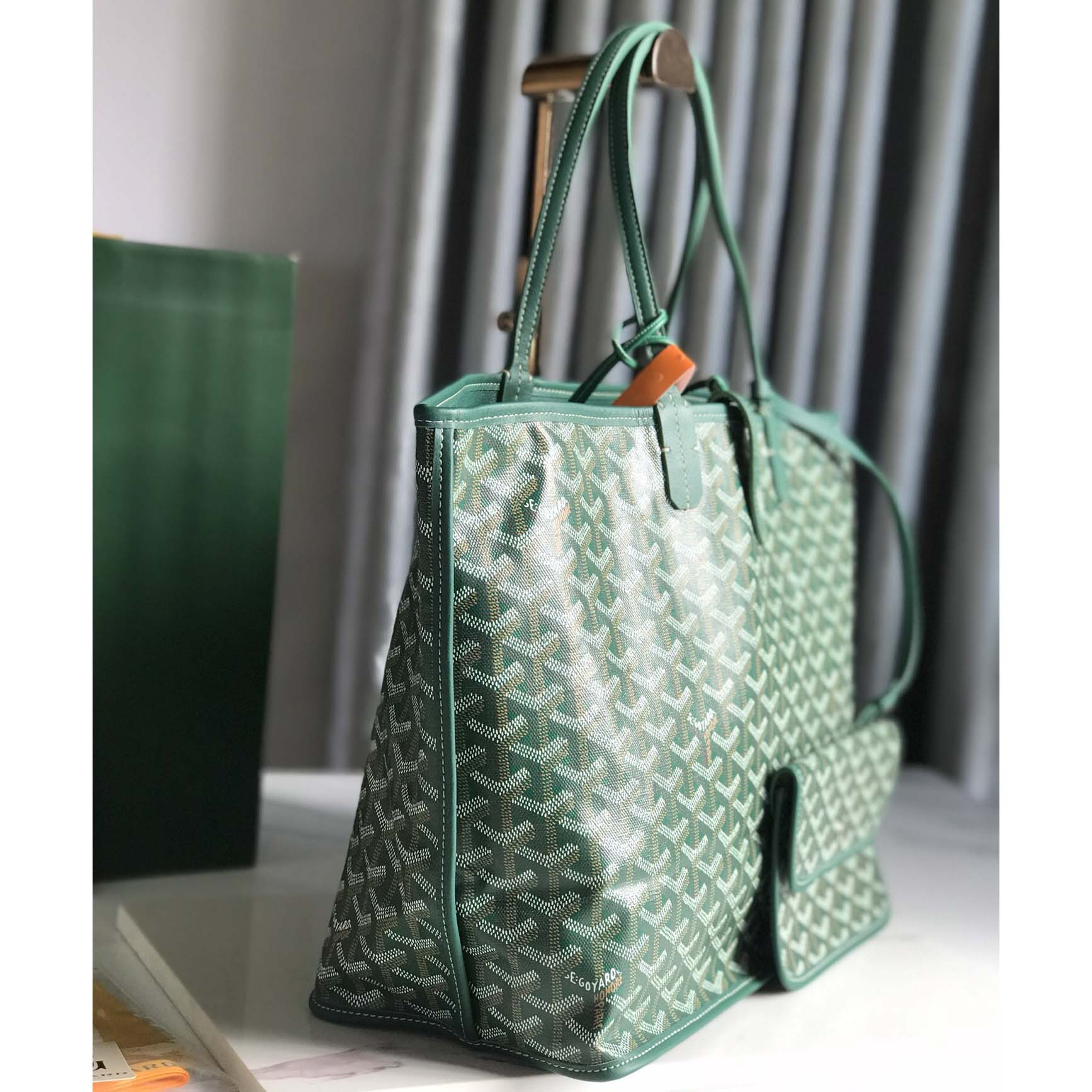 Goyard Saint Louis Tote Pm Green  (34-28-15cm) - DesignerGu