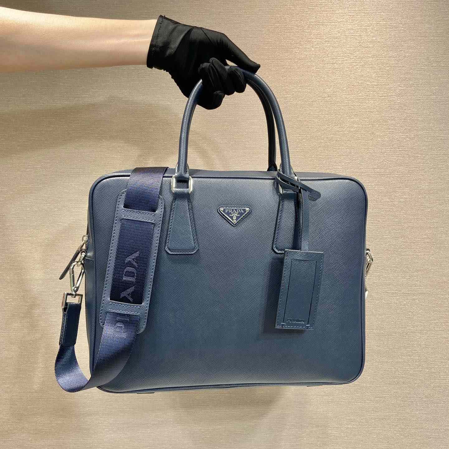 Prada Saffiano Leather Work Bag - DesignerGu