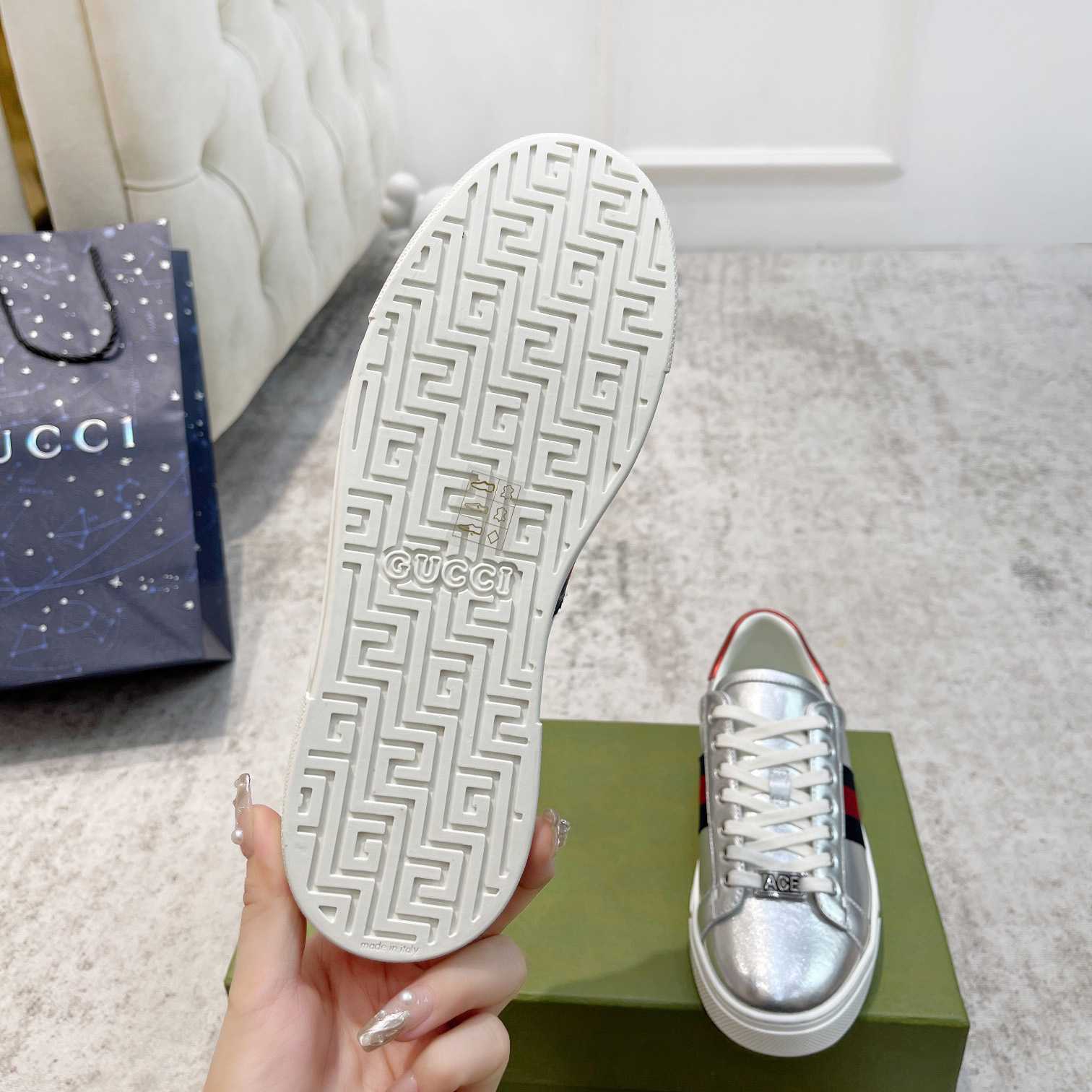 Gucci Ace Sneaker With Web - DesignerGu