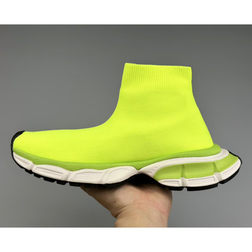 Balenciaga 3XL Sock Recycled Knit Sneaker In Neon Yellow - DesignerGu