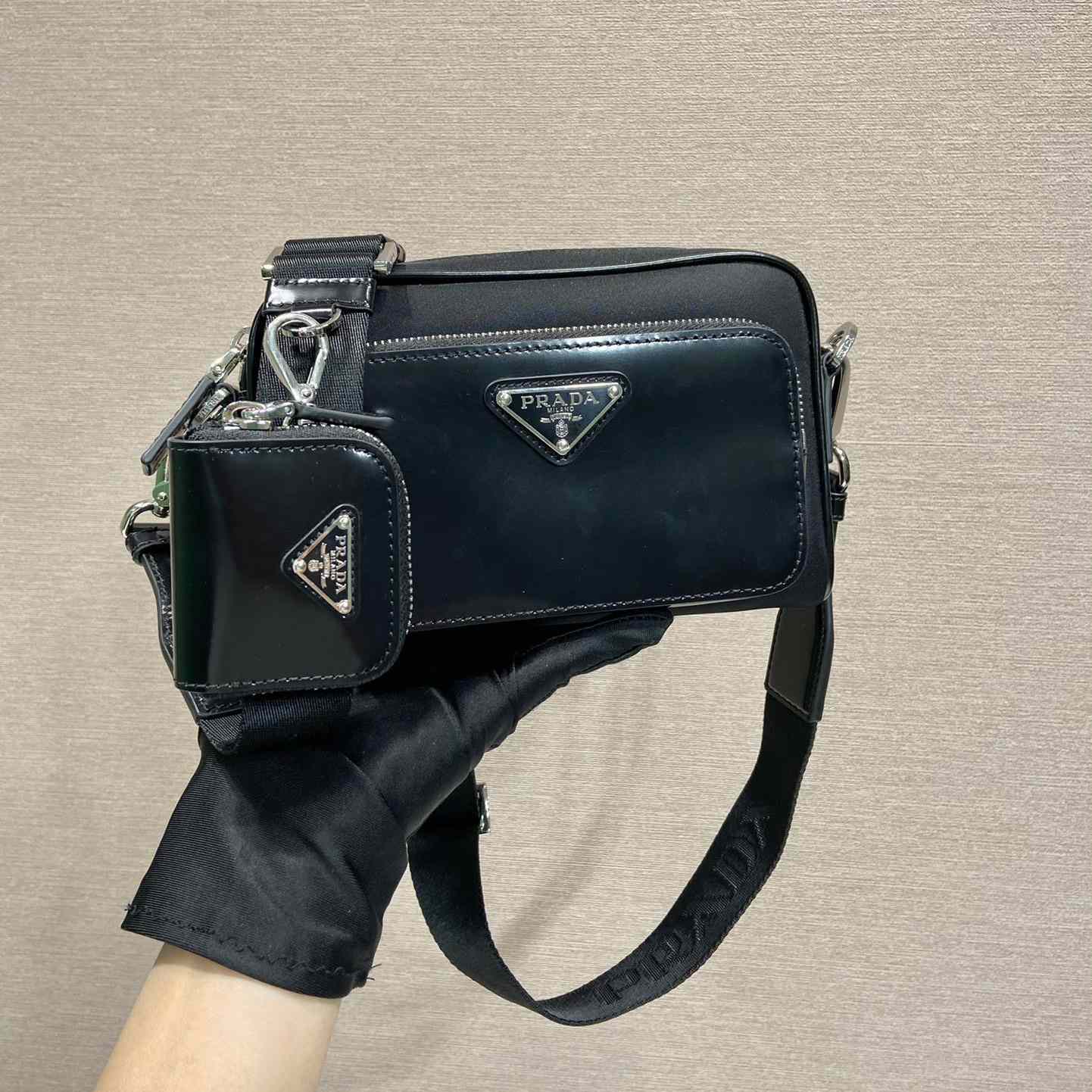 Prada Re-Nylon And Brushed Leather Shoulder Bag - DesignerGu