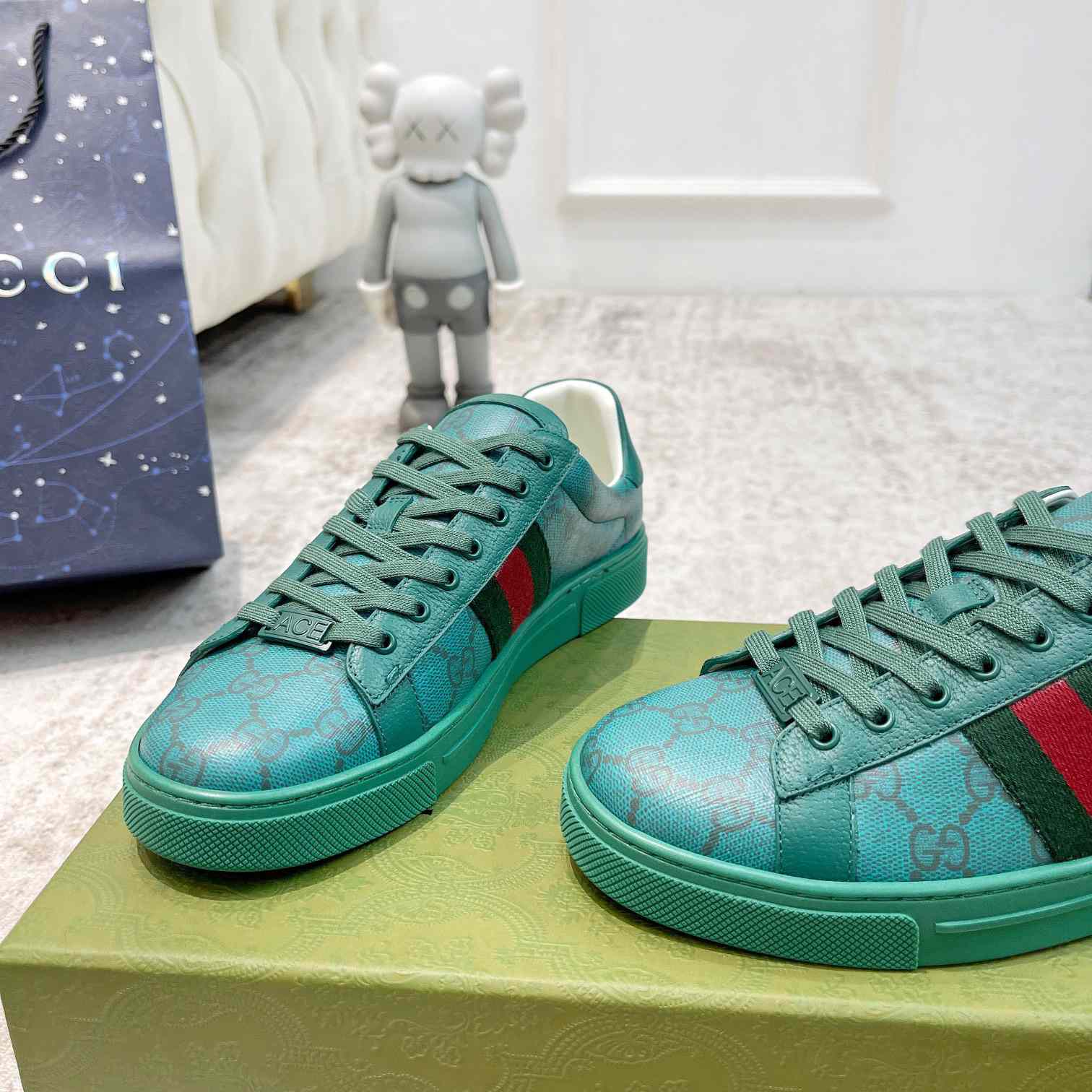 Gucci Ace GG Crystal Canvas Sneaker  - DesignerGu