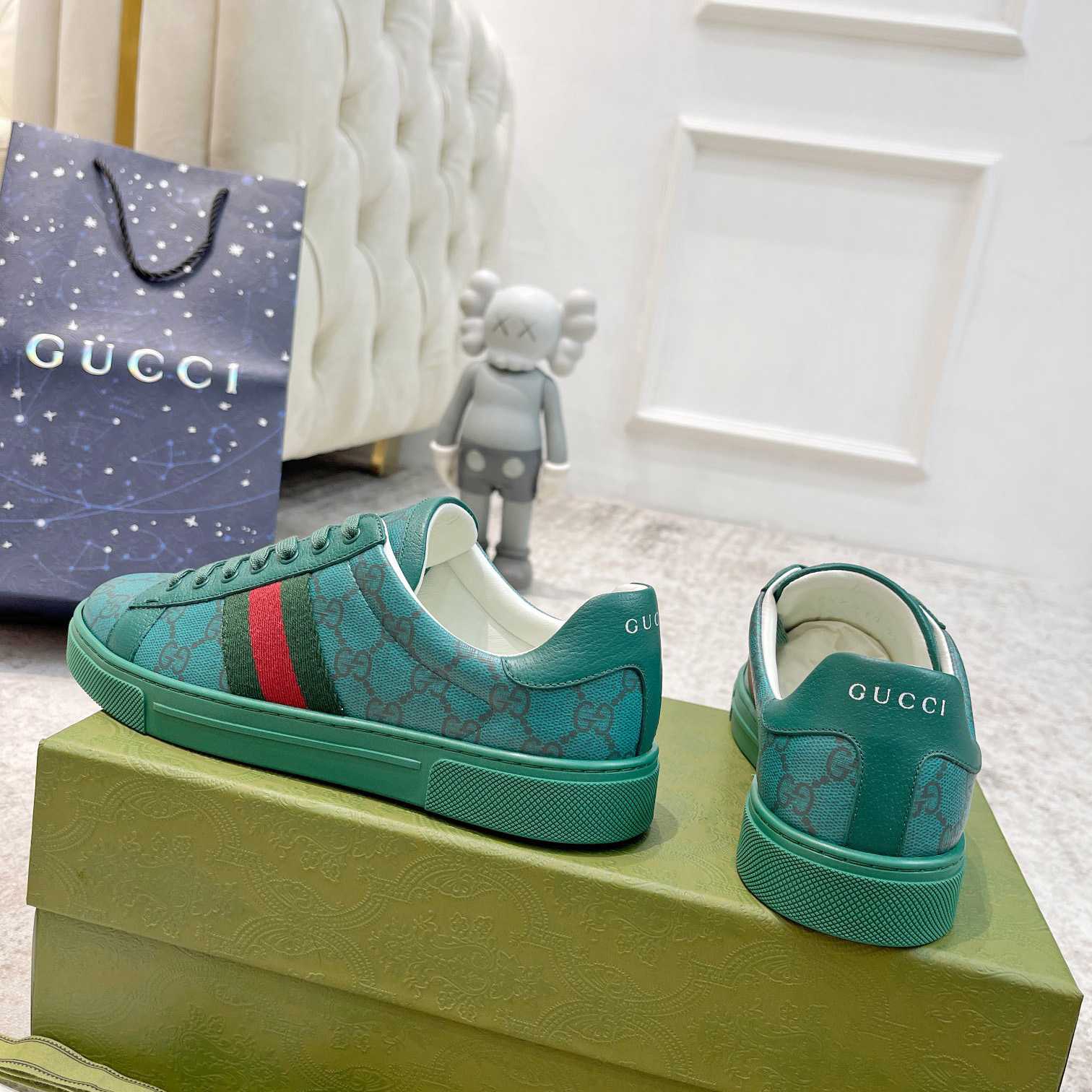 Gucci Ace GG Crystal Canvas Sneaker  - DesignerGu