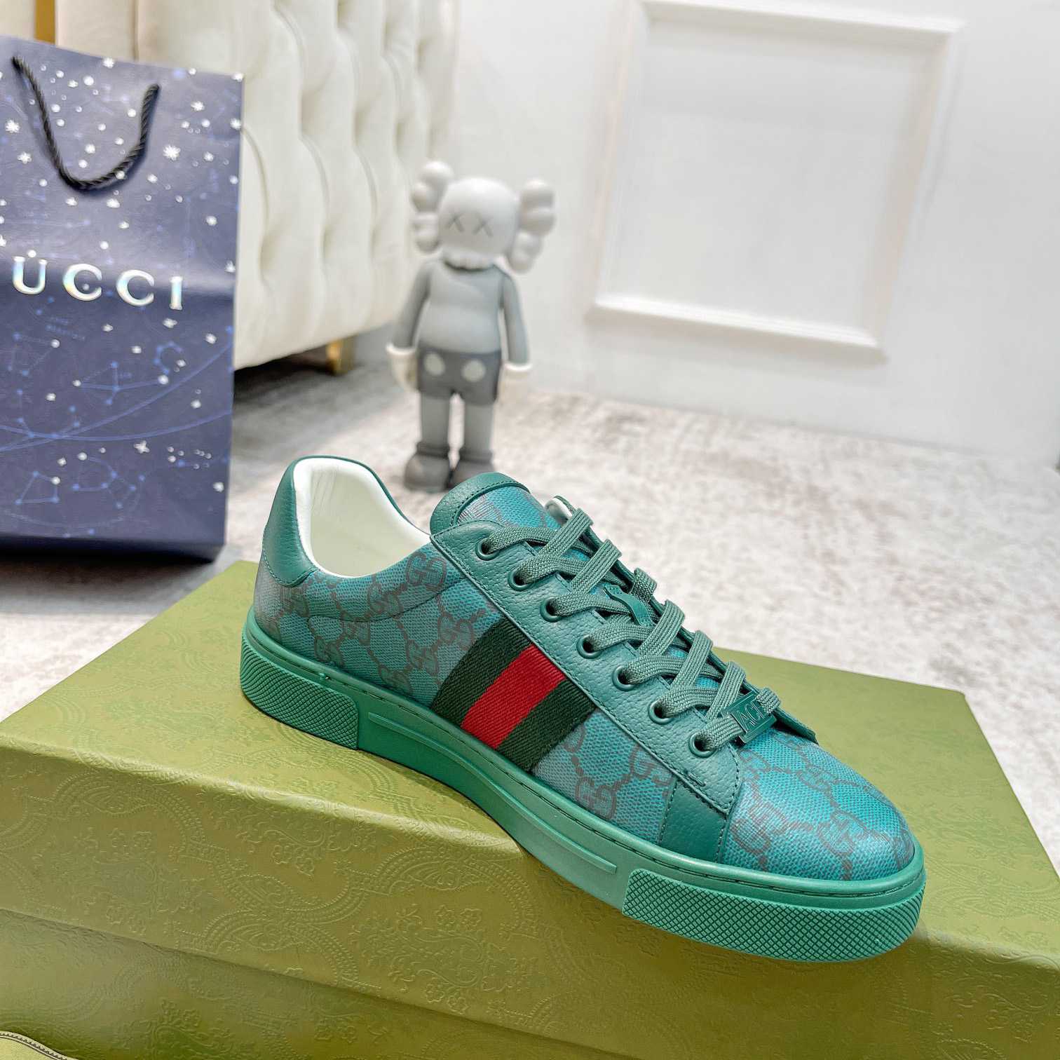 Gucci Ace GG Crystal Canvas Sneaker  - DesignerGu