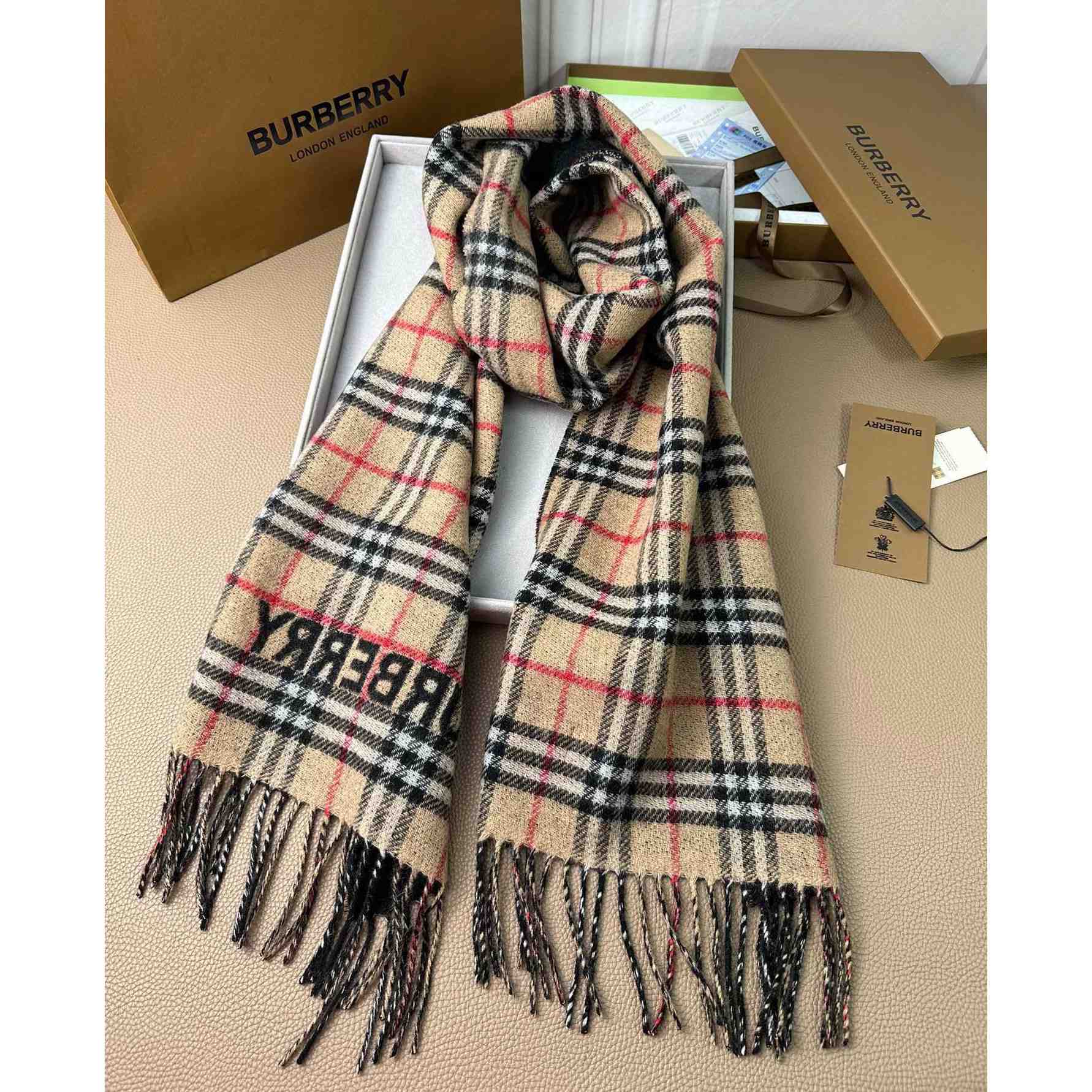 Burberry Reversible Check Cashmere Scarf - DesignerGu