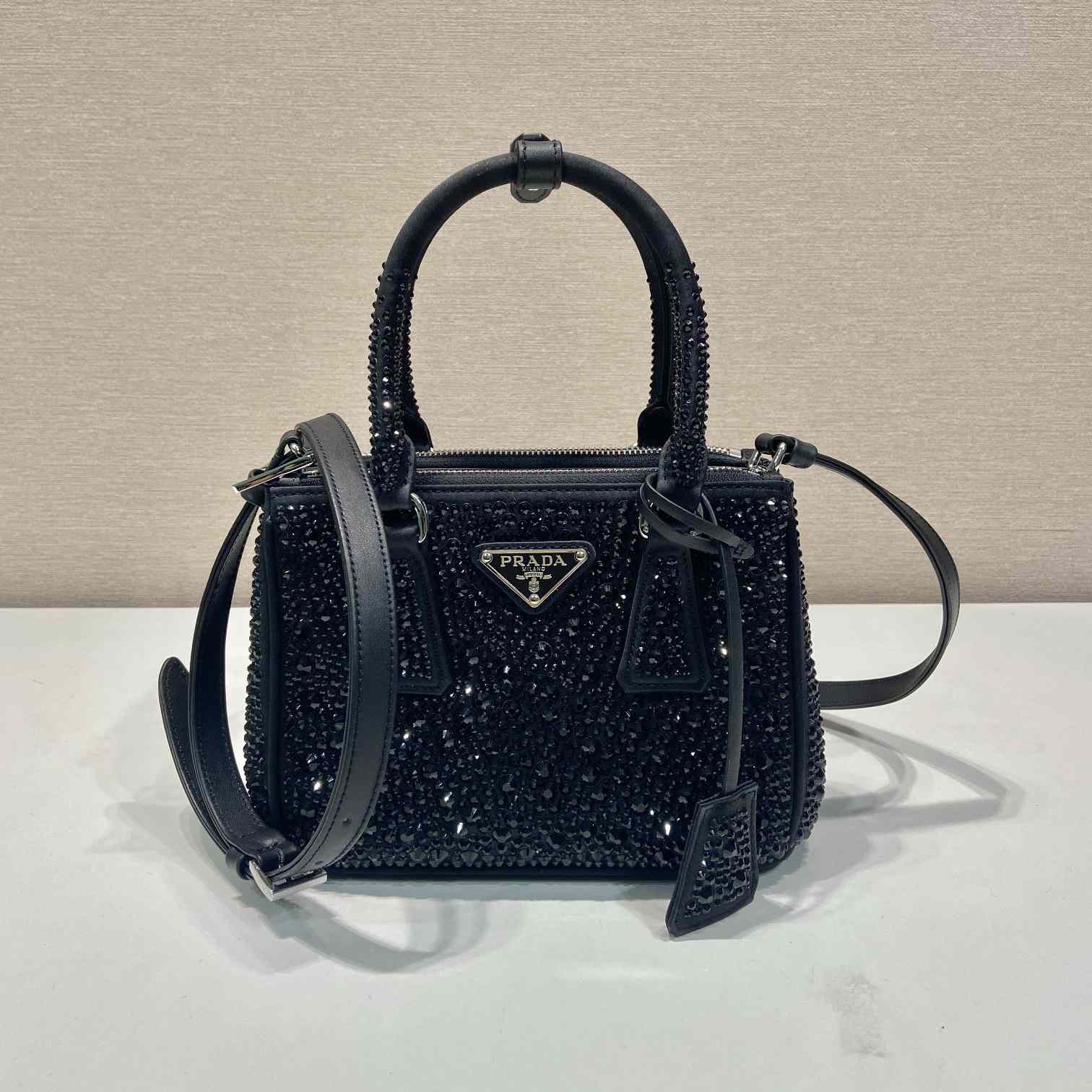 Prada Galleria Satin Mini-bag With Crystals - DesignerGu