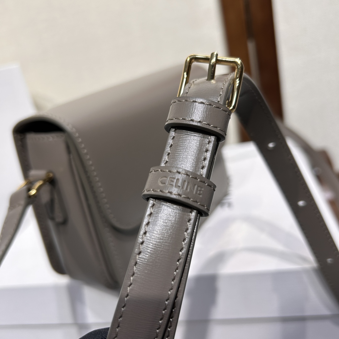 Celine Teen Triomphe Bag In Shiny Calfskin - DesignerGu