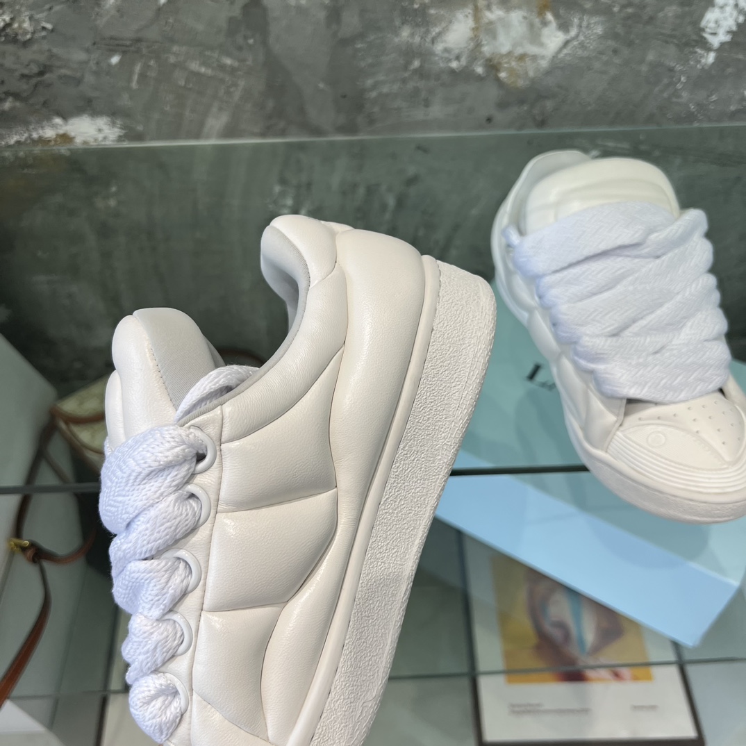 Lanvin Leather Curb XL Sneakers - DesignerGu