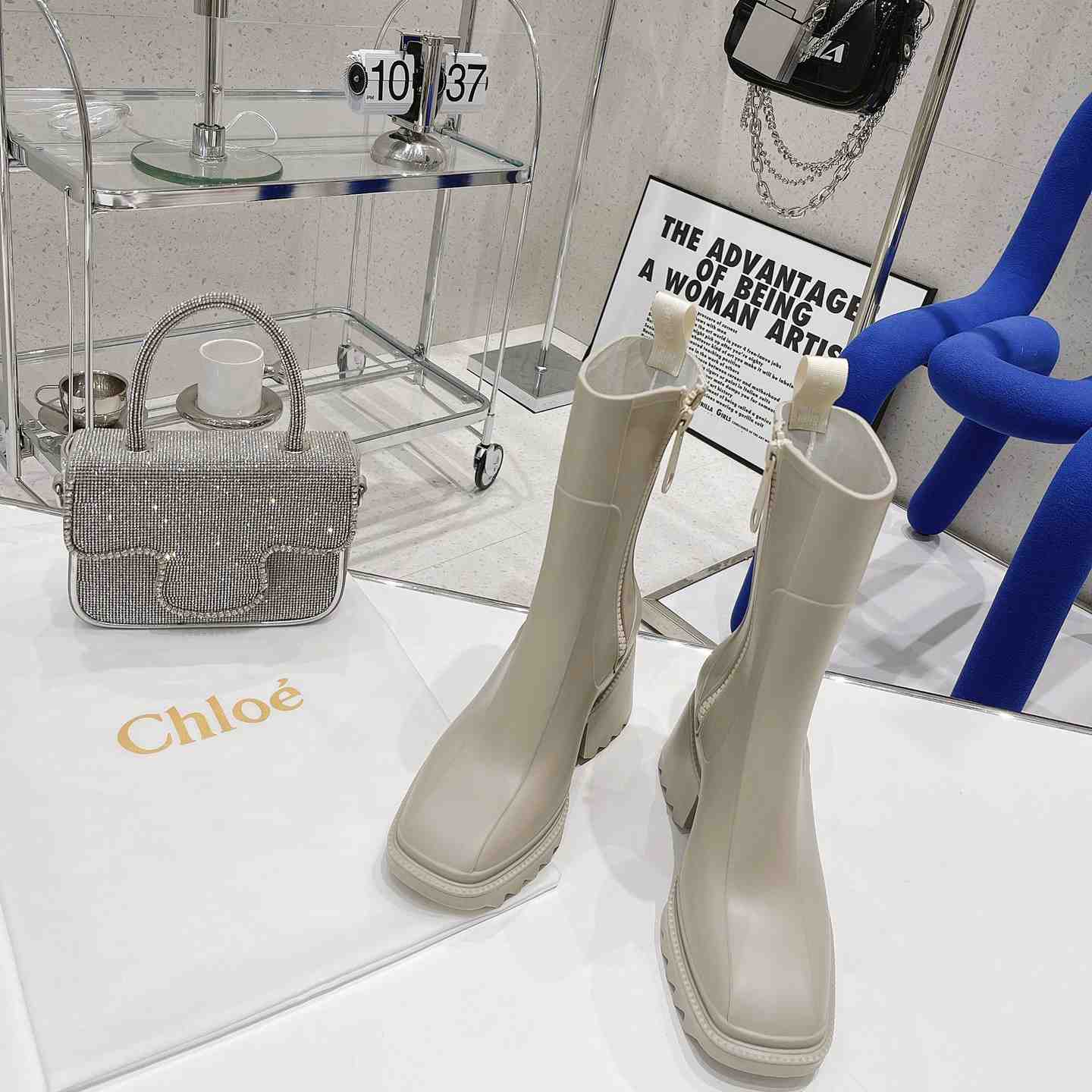 Chloe Debossed-logo Chunky Boots - DesignerGu