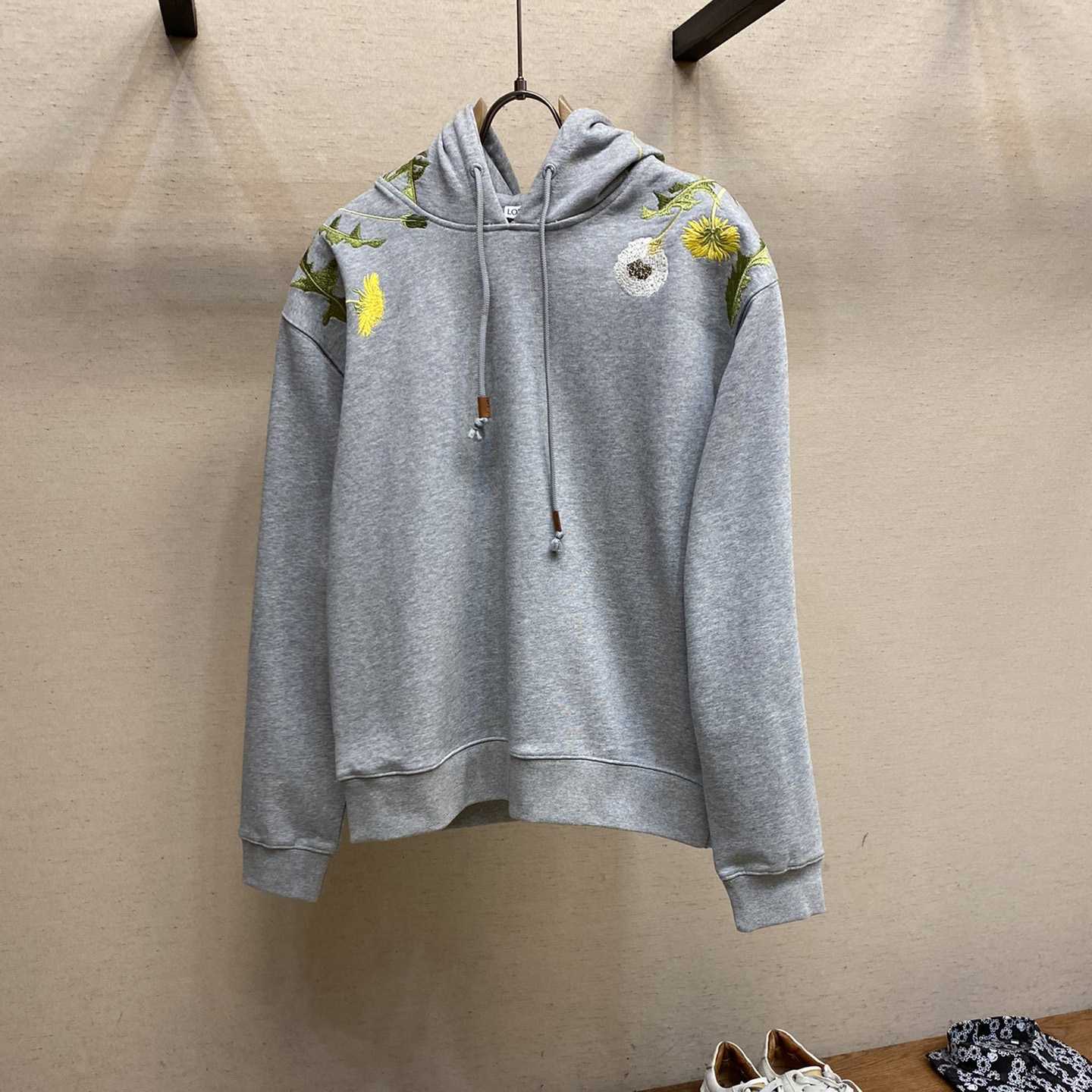 Loewe Anagram Flowers Hoodie In Cotton - DesignerGu