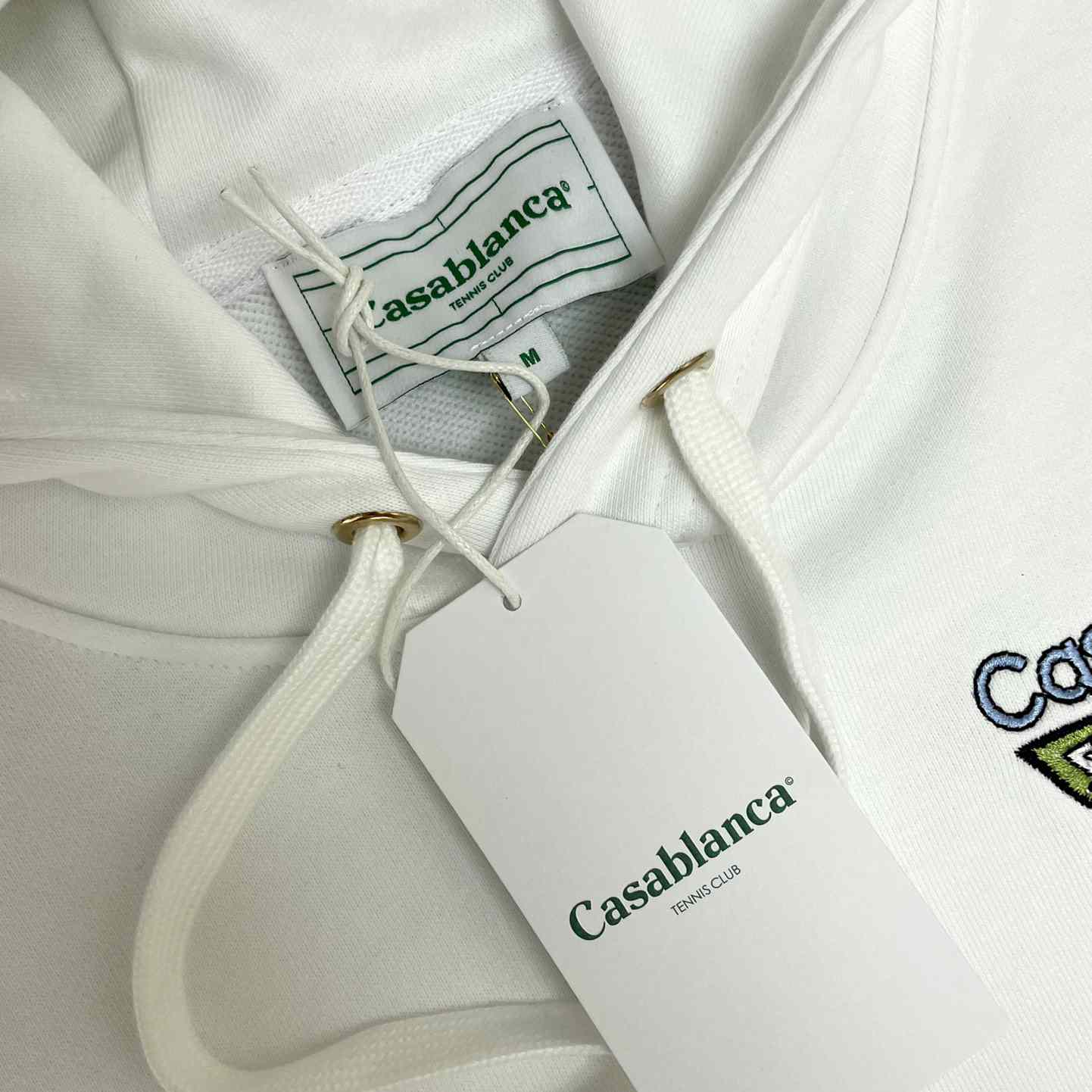 Casablanca White Casablanca Logo Hooded Sweatshirt - DesignerGu