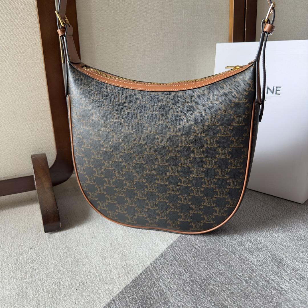 Celine Heloise Bag In Triomphe Canvas And Calfskin - DesignerGu