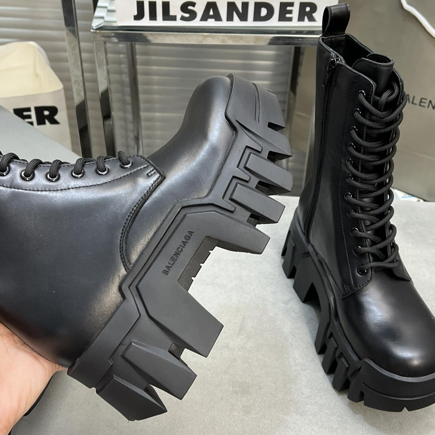 Balenciaga Bulldozer Lace-Up Boot In Black - DesignerGu