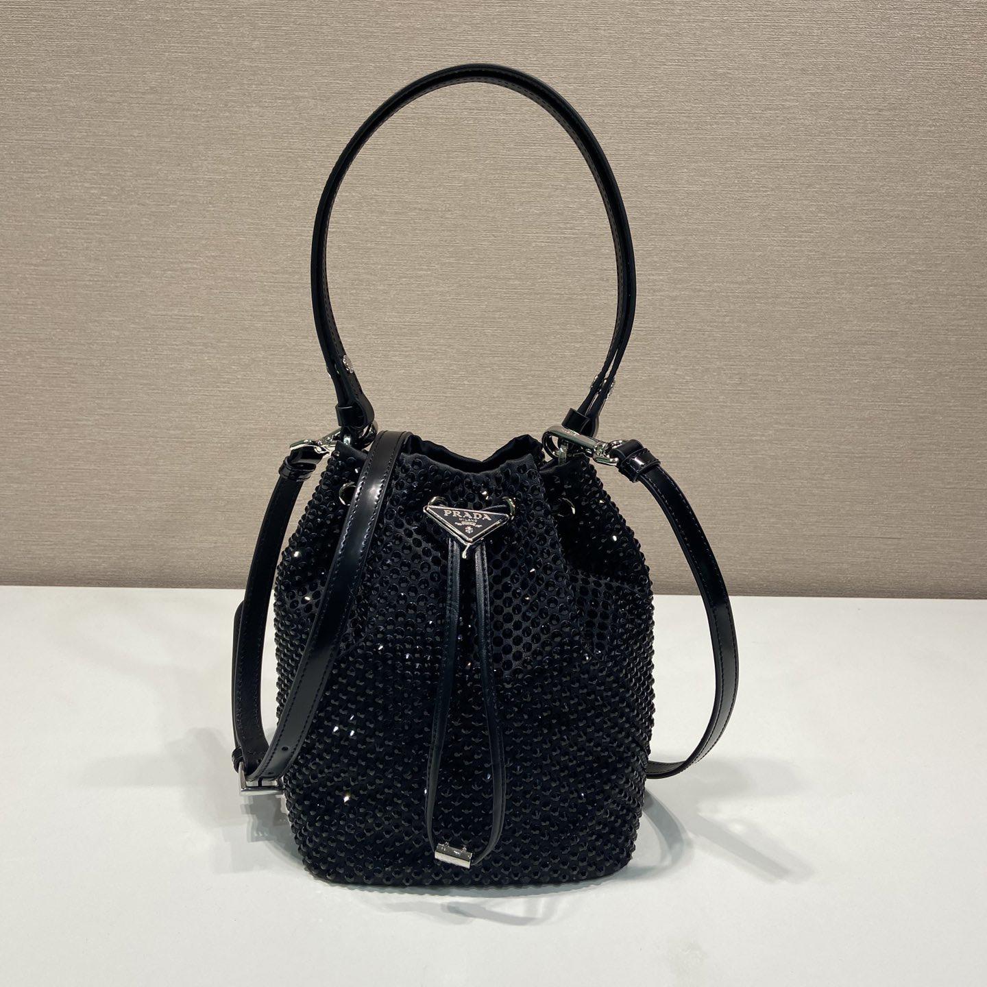 Prada Satin Mini-Bag With Crystals(16-21-10cm) - DesignerGu