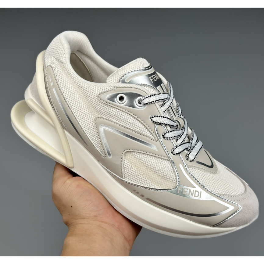 Fendi First 1 White Fabric Running Shoe - DesignerGu