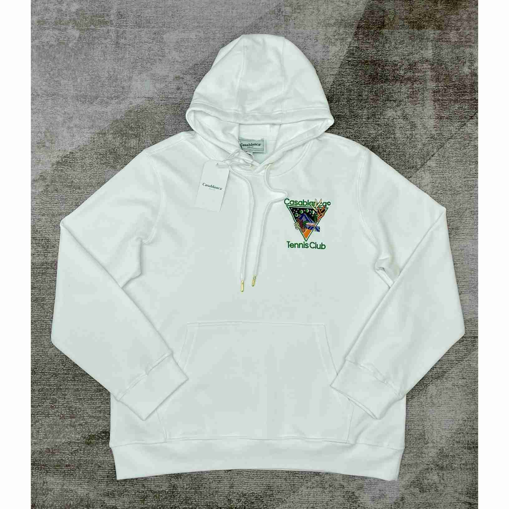 Casablanca Tennis Club Logo-embroidered Hoodie - DesignerGu