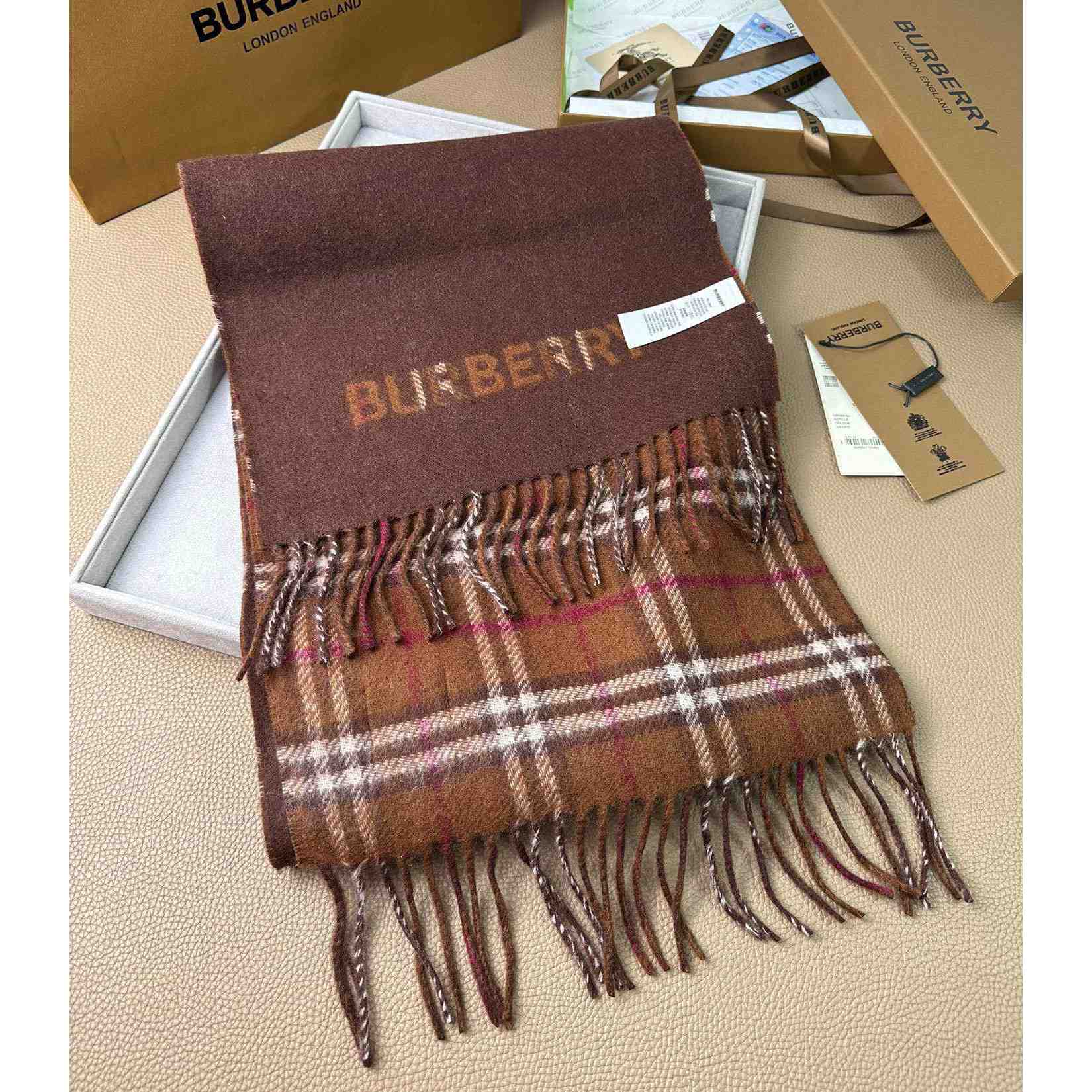 Burberry Reversible Check Cashmere Scarf - DesignerGu