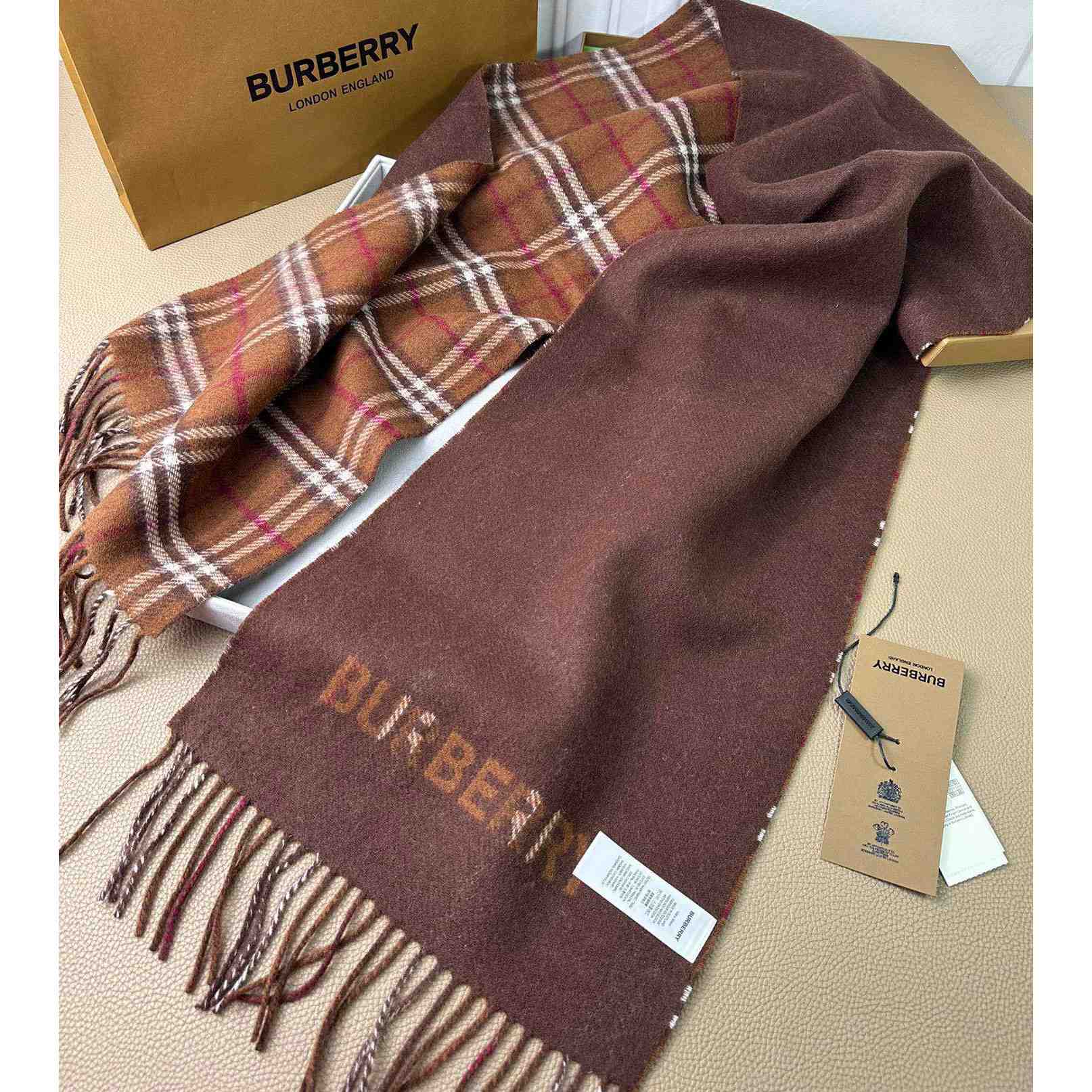 Burberry Reversible Check Cashmere Scarf - DesignerGu