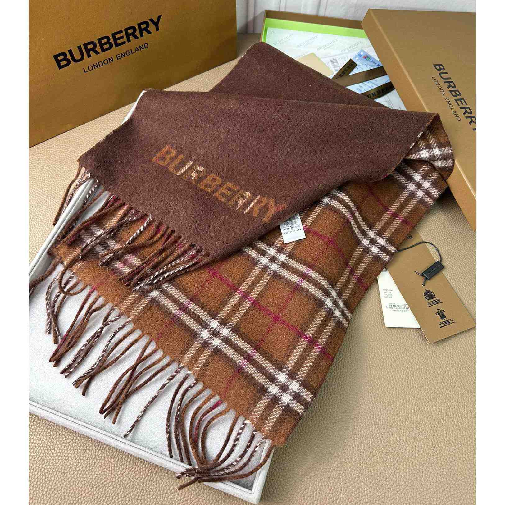 Burberry Reversible Check Cashmere Scarf - DesignerGu