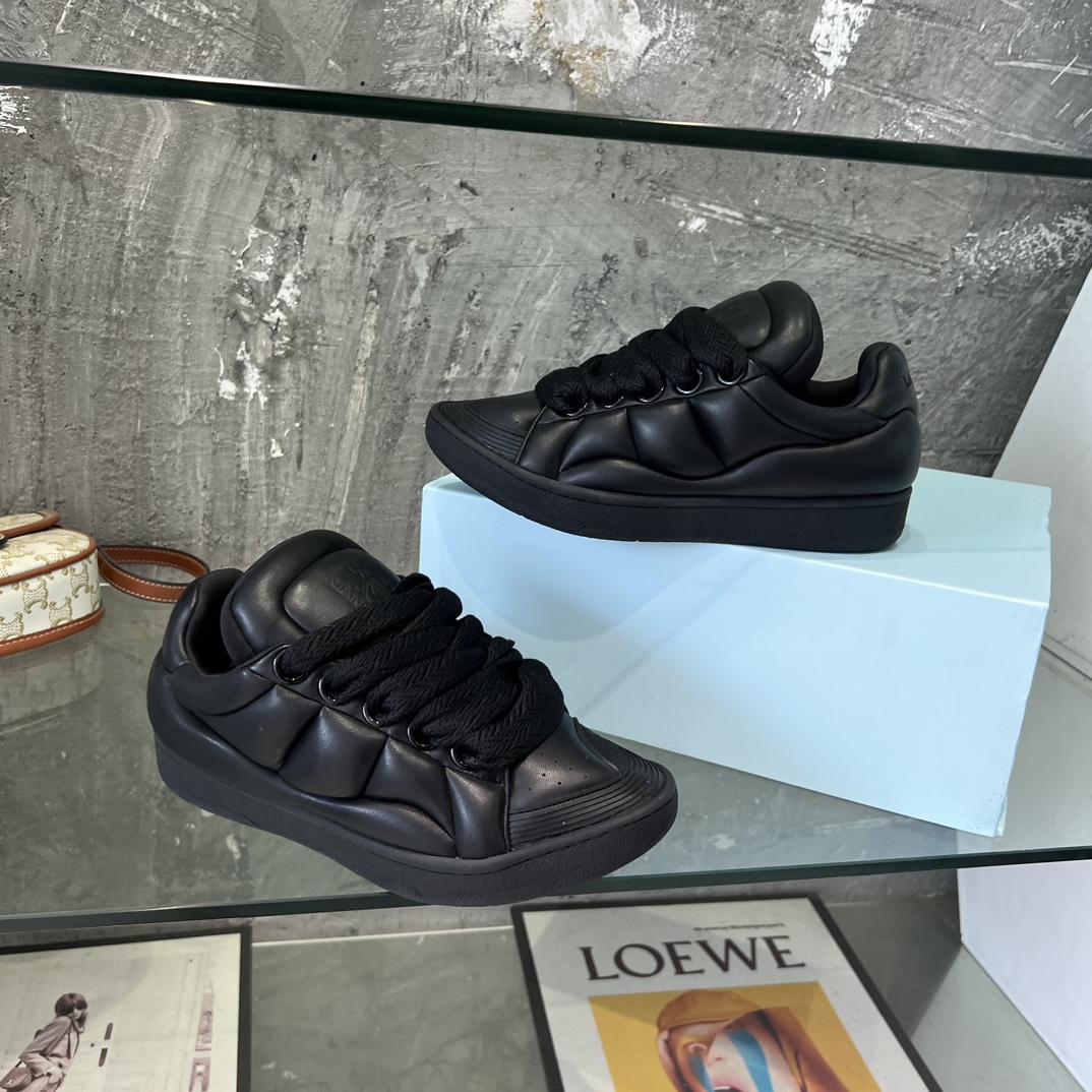 Lanvin Leather Curb XL Sneakers - DesignerGu