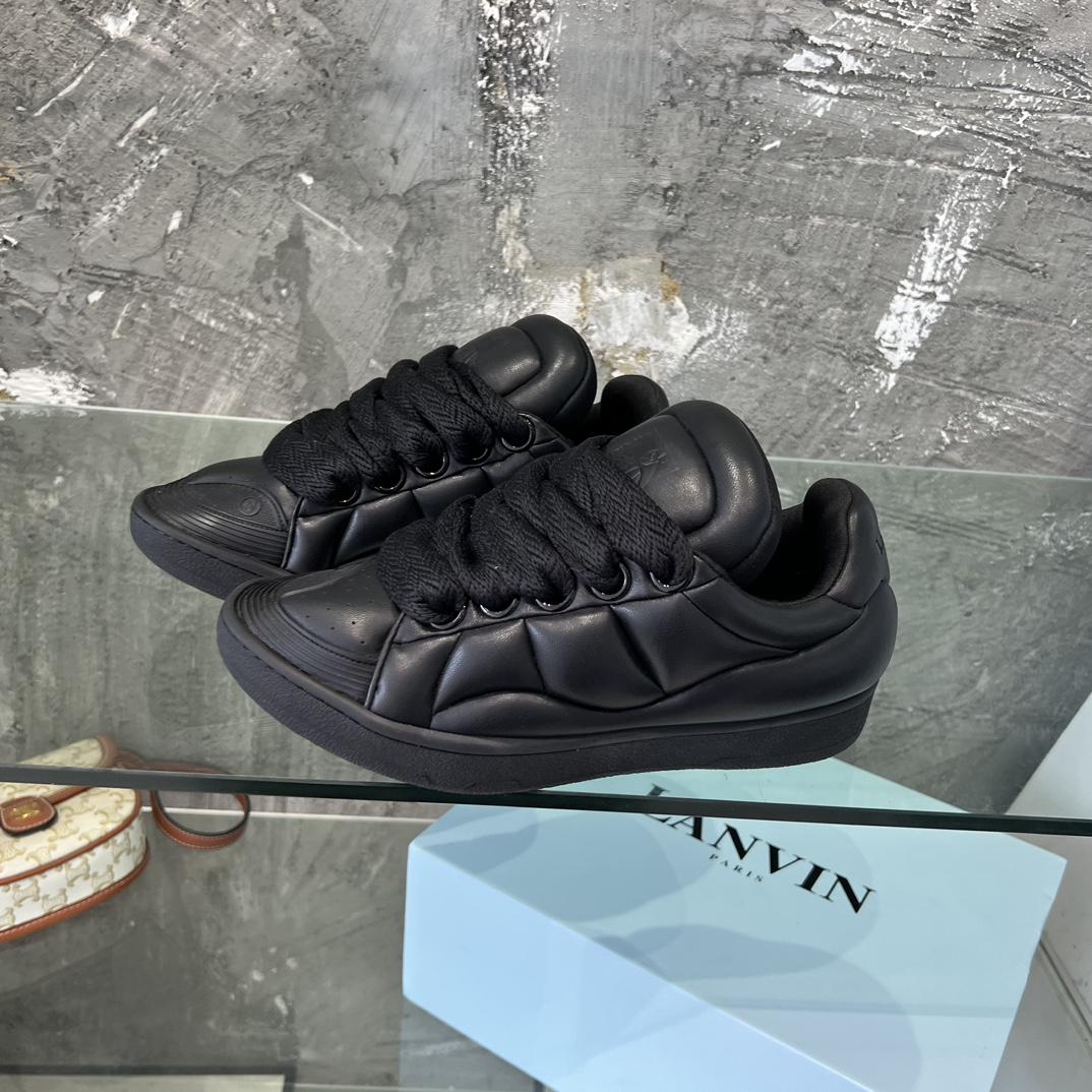 Lanvin Leather Curb XL Sneakers - DesignerGu