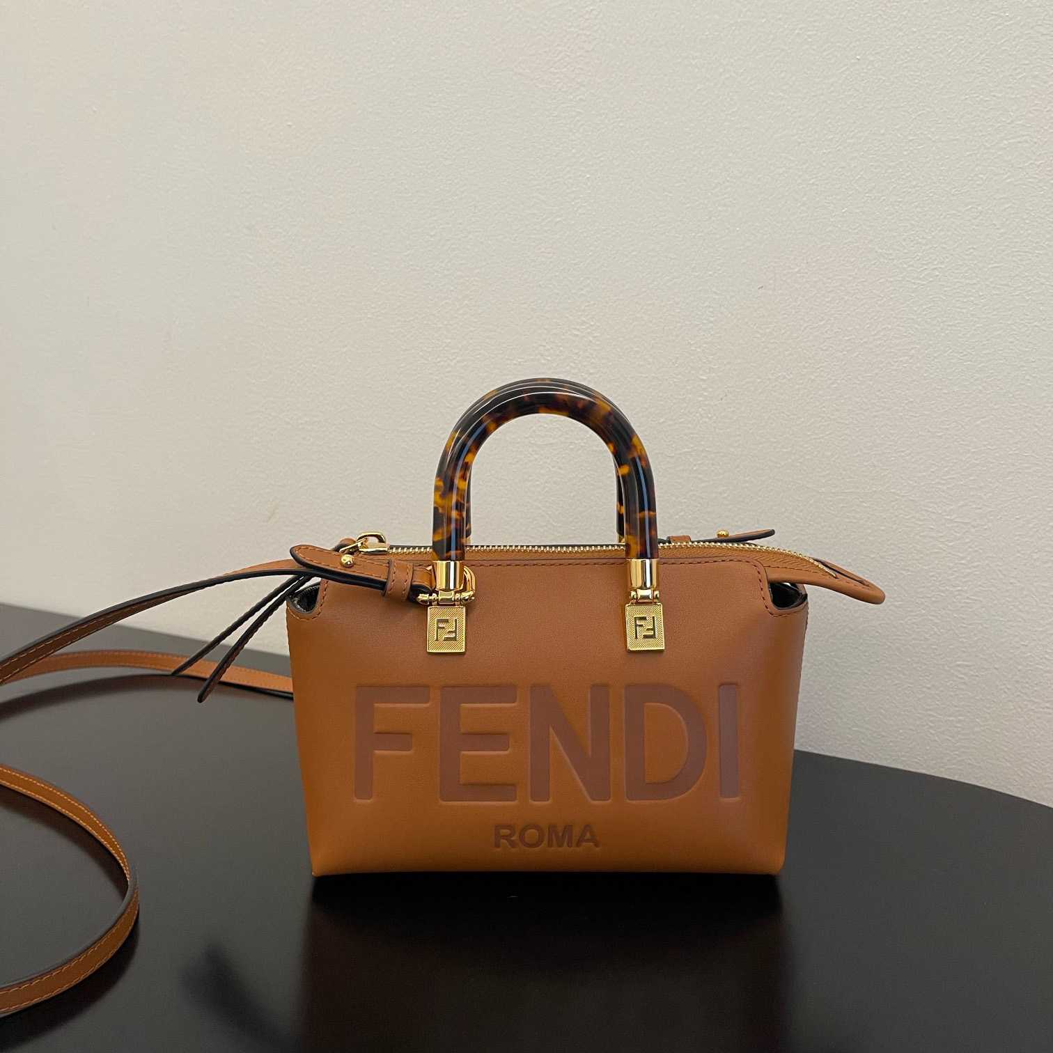 Fendi By The Way Mini Small Brown Leather Boston Bag  - DesignerGu