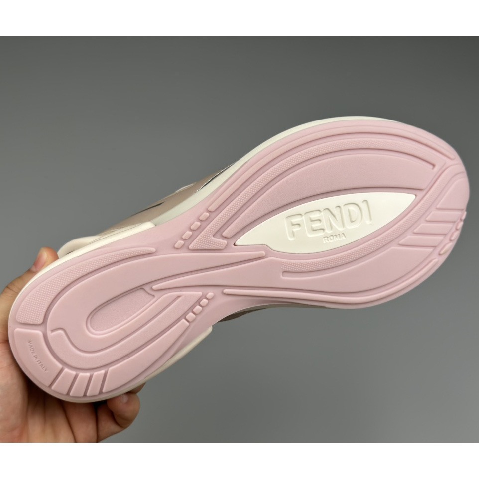 Fendi First 1 Beige Fabric Running Shoes - DesignerGu