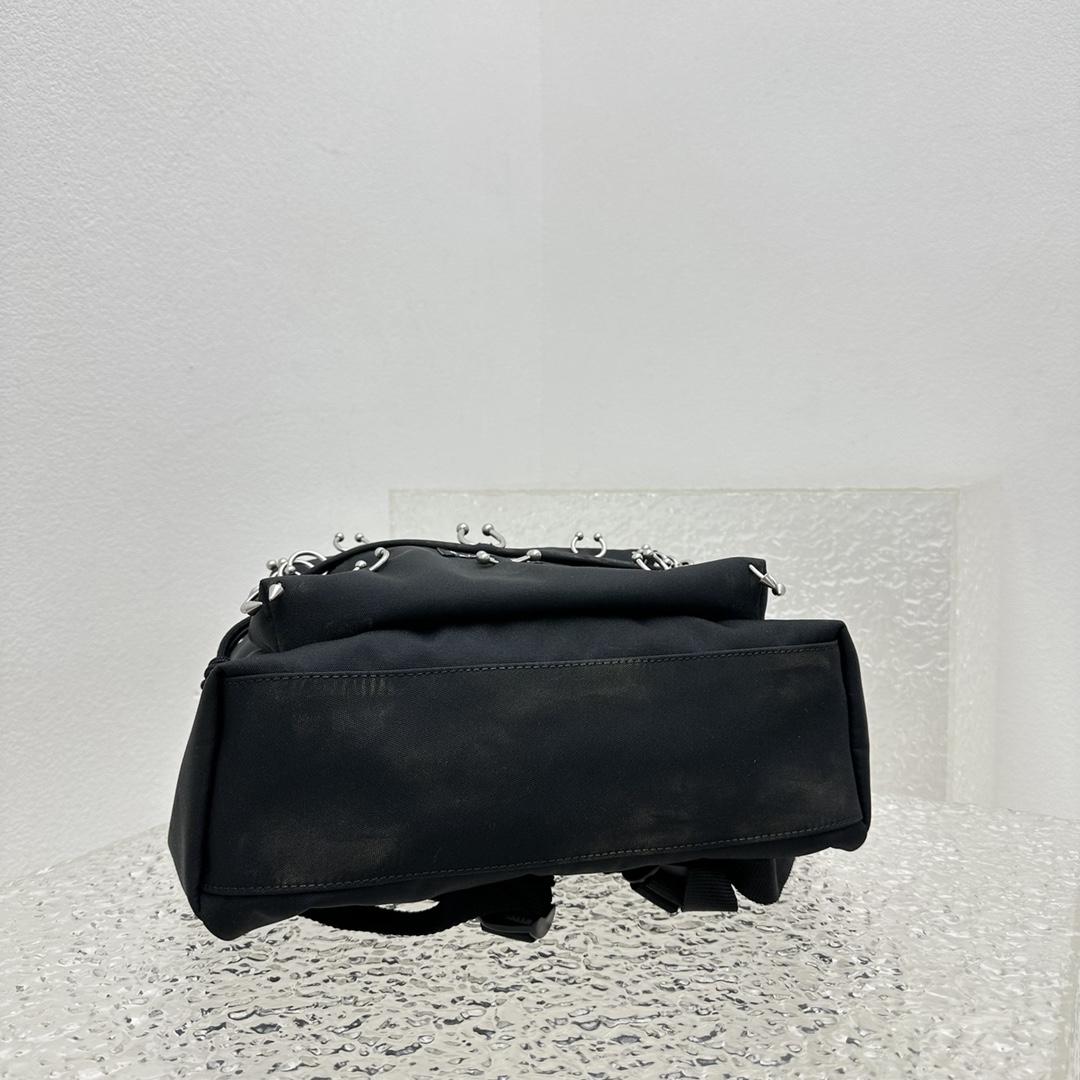 Balenciaga Explorer Backpack With Piercings In Black - DesignerGu