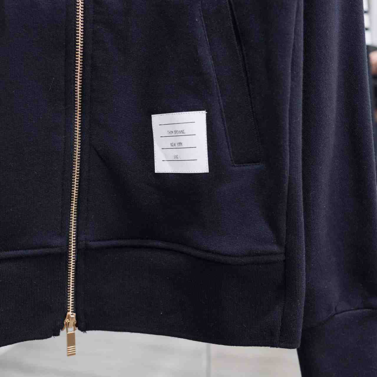 Thom Browne 4-Bar Zip-Up Cotton Hoodie - DesignerGu