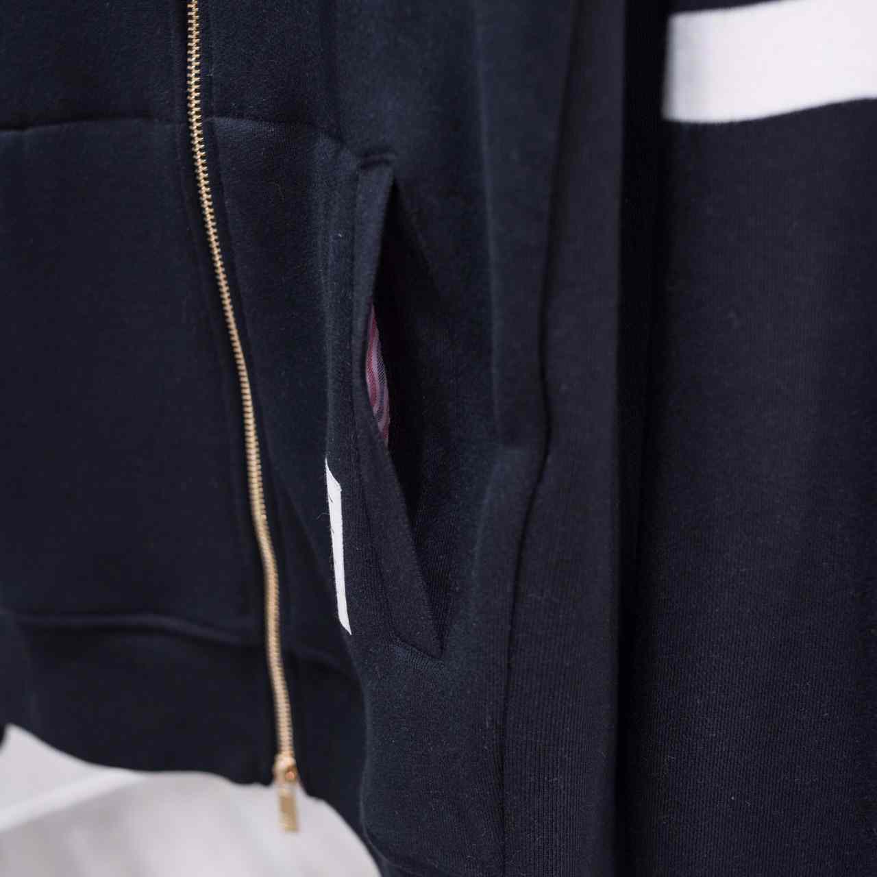 Thom Browne 4-Bar Zip-Up Cotton Hoodie - DesignerGu