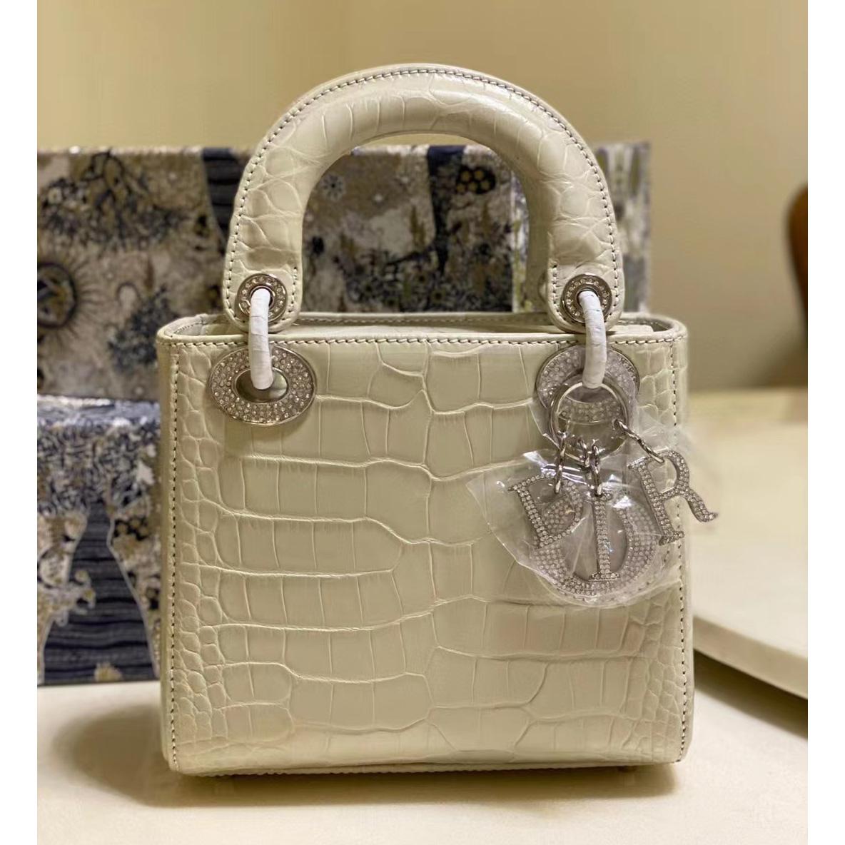 Dior Alligator Mini Lady Dior Bag (17-15-7cm) - DesignerGu