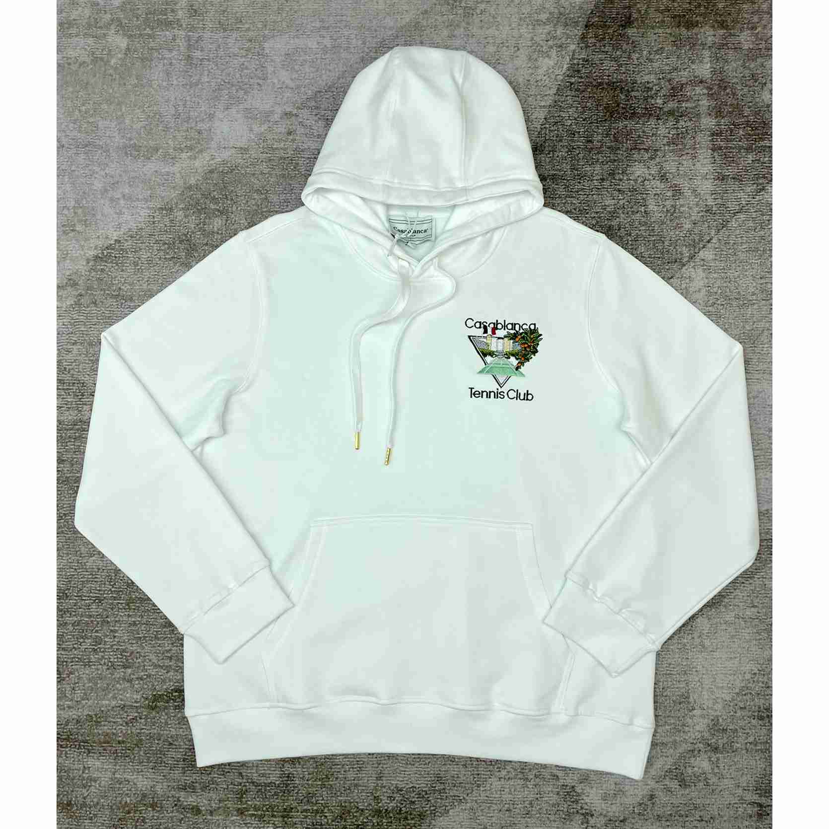 Casablanca Embroidered-logo Organic Cotton Hoodie - DesignerGu