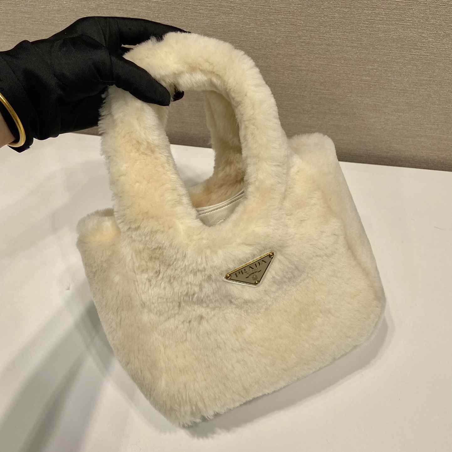 Prada Shearling Mini Handbag - DesignerGu