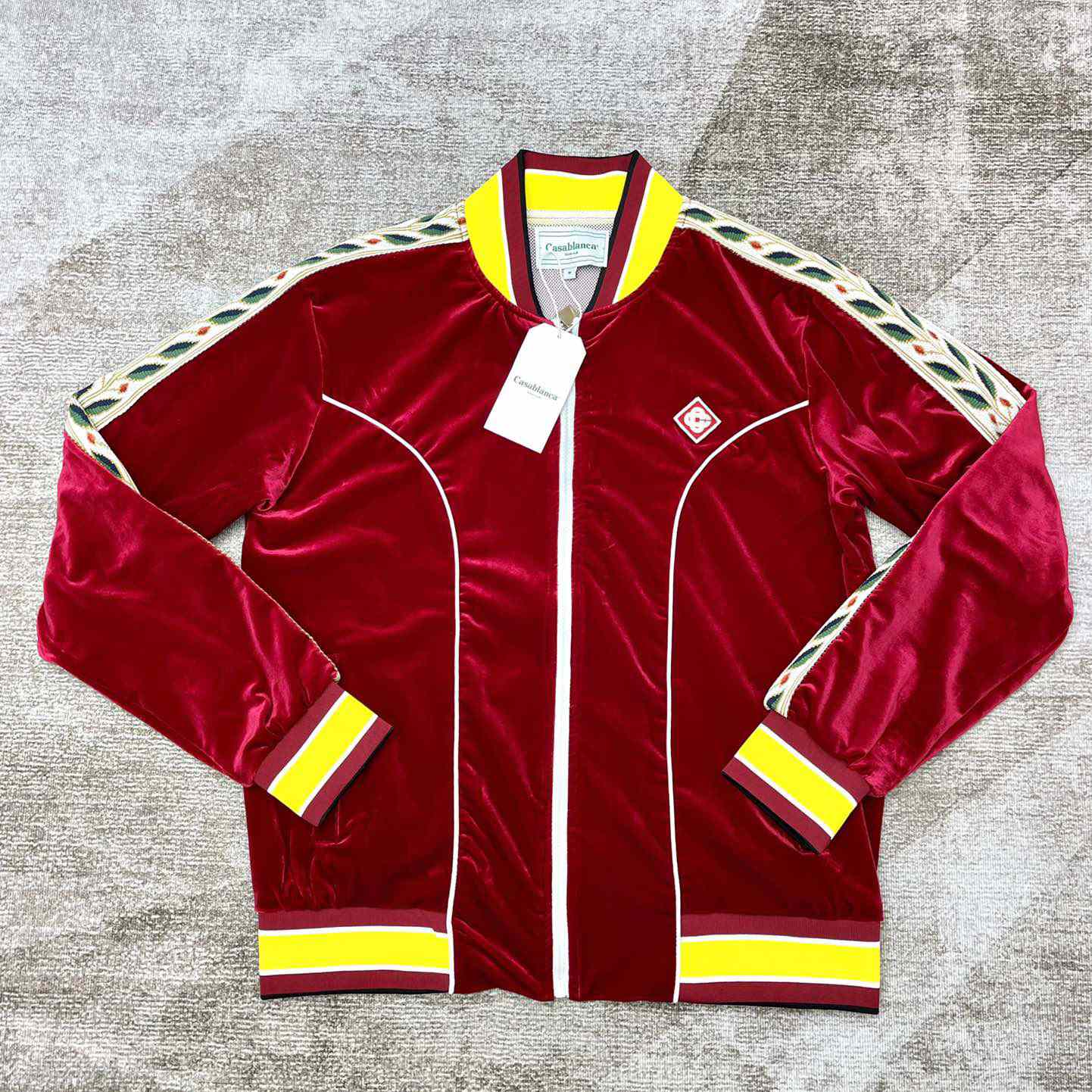 Casablanca Laurel Logo Patch Zipped Track Jacket - DesignerGu