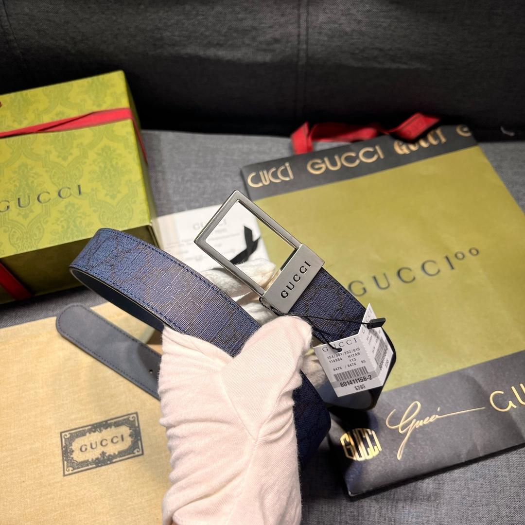 Gucci GG Belt With Rectangular Buckle  - DesignerGu