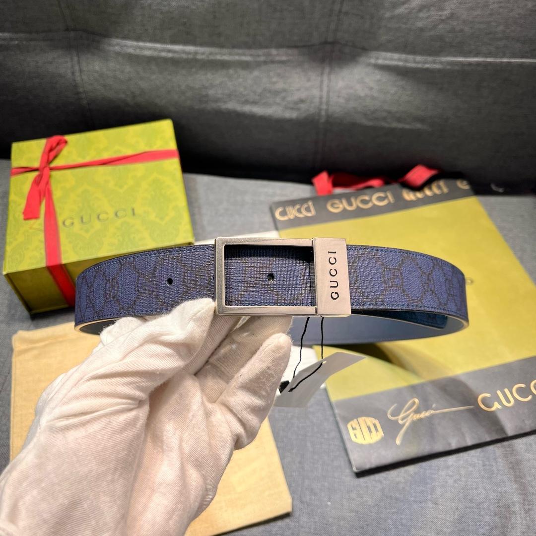 Gucci GG Belt With Rectangular Buckle  - DesignerGu