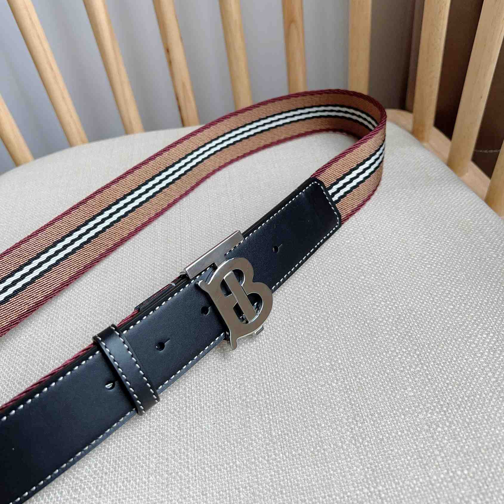 Burberry Icon Stripe Logo-buckle Belt - DesignerGu