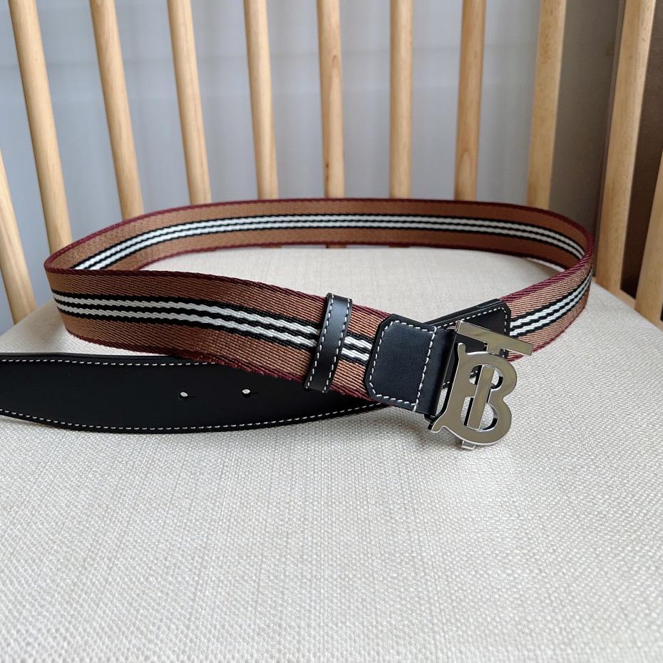 Burberry Icon Stripe Logo-buckle Belt - DesignerGu